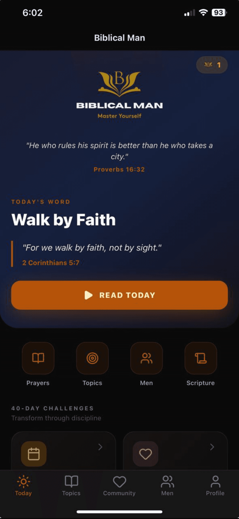 Biblical Man App Screenshot